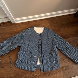 Stylish Blue Polka Dot Women's Jacket